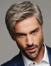 New men's cross-border express delivery wig, European and American brown and gray diagonal split, direct sales from the manufacturer details Picture